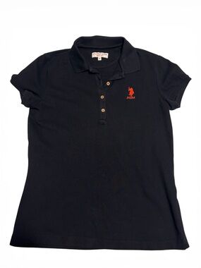 U.S. Polo Assn. Black Polo Shirt with Cream Tag